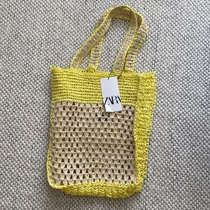 BRAND NEW ZARA RAFFIA TOTE